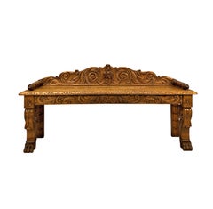 A 19th Century Boot Room Or Hall Bench In Oak