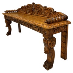 A 19th Century Boot Room Or Hall Bench In Oak