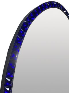 Georgian Style Irish Mirror With A Cobalt Glass Faceted Border
