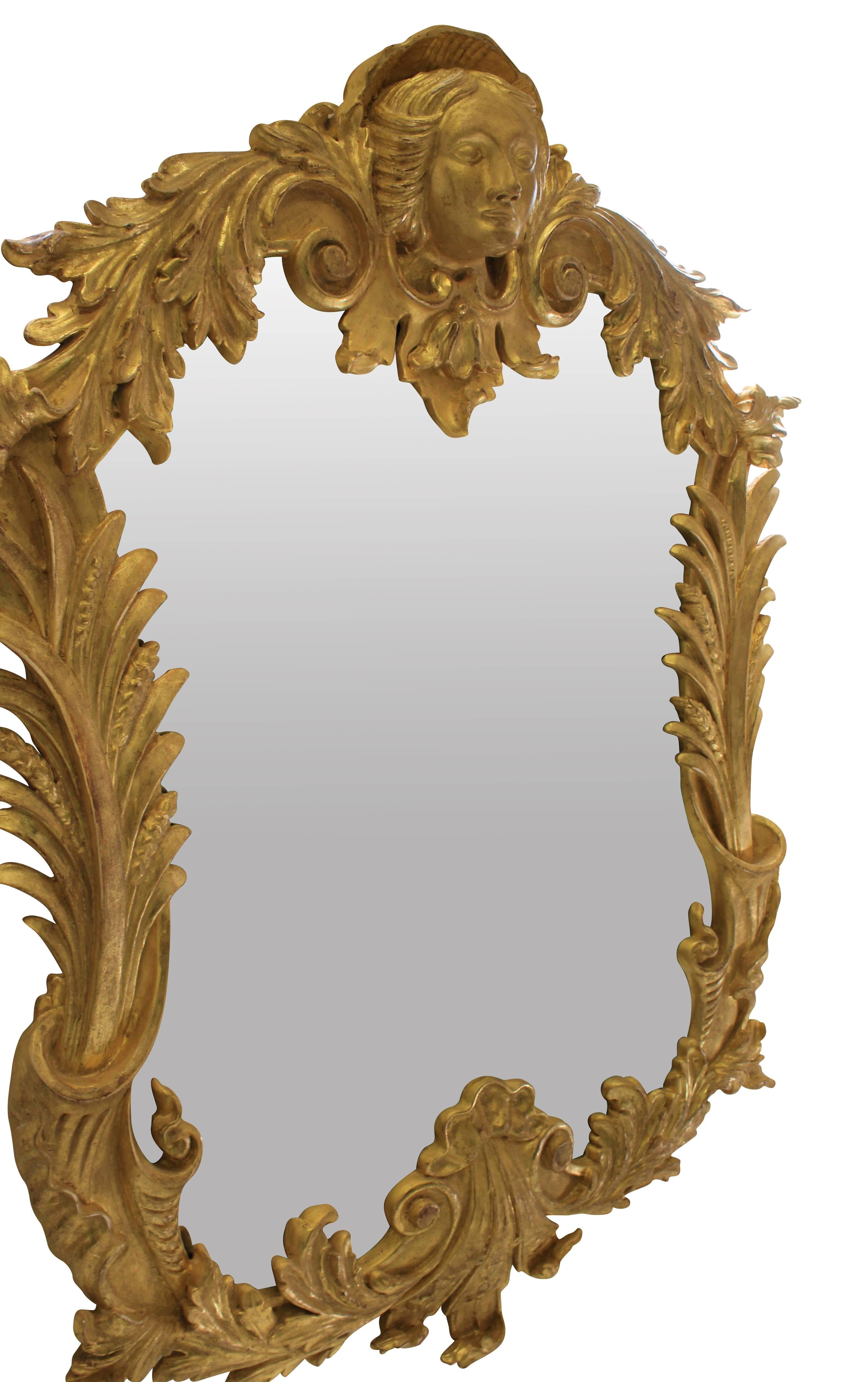 Pair of Large George III Style Giltwood Mirrors In Excellent Condition In London, GB