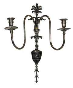 Set of Six Edwardian Silver Plated Wall Sconces