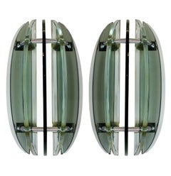 Pair of Pale Green Veca Sconces