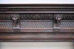 Renaissance Revival Style Carved Oak Fireplace, 19th Century