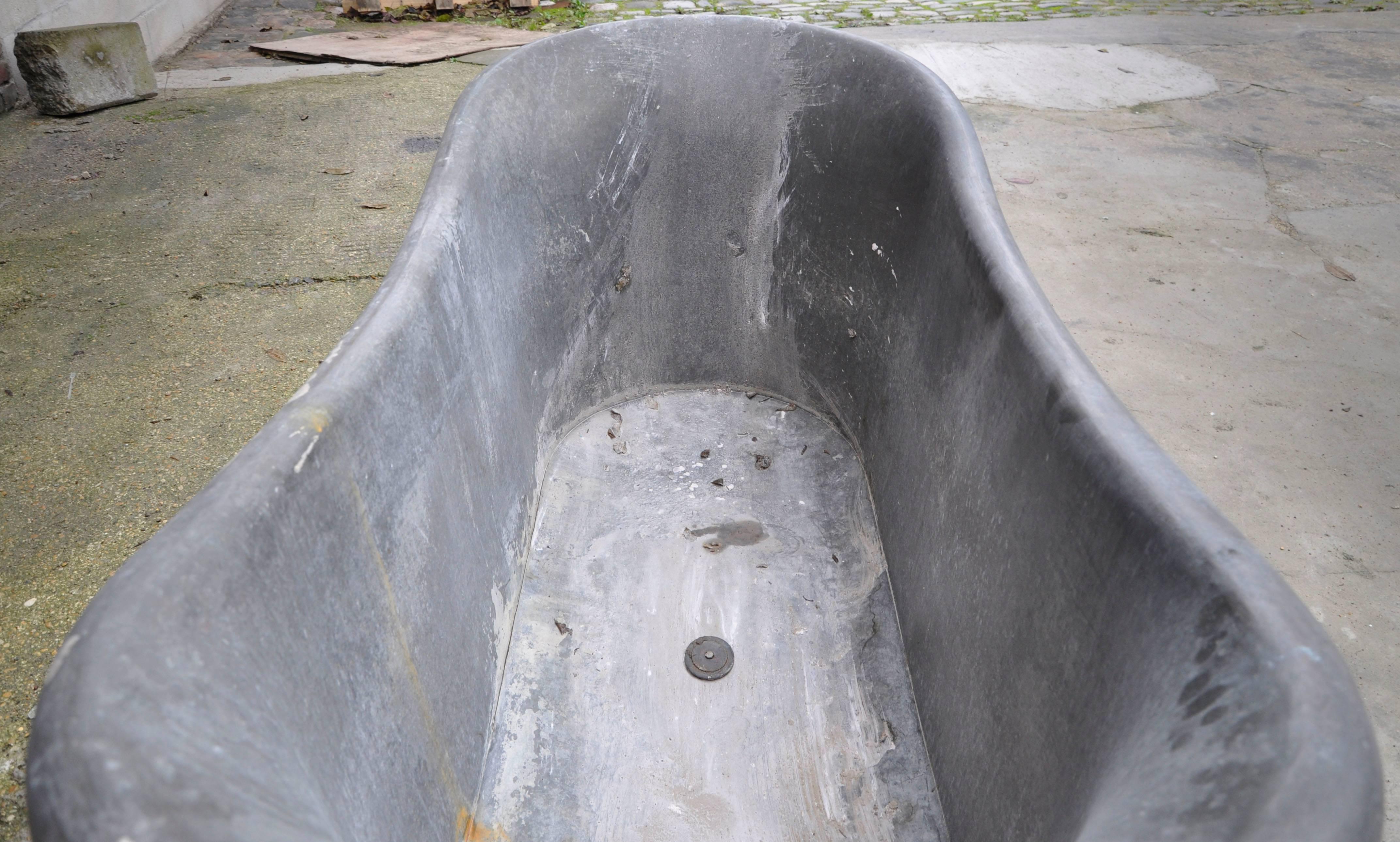Antique Tinned Copper Bathtub, Late 19th Century In Good Condition In Saint Ouen, FR