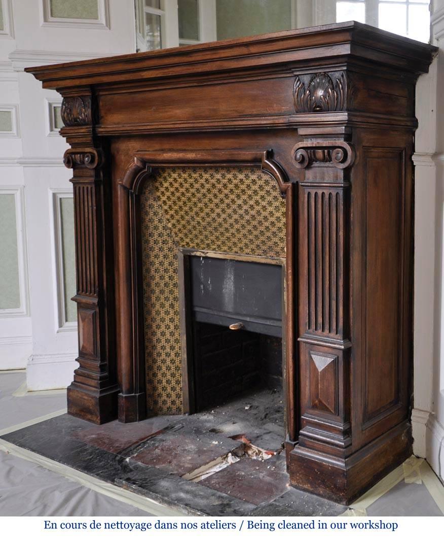 Neo-Renaissance Style Carved Walnut Fireplace, Period 19th Century 2