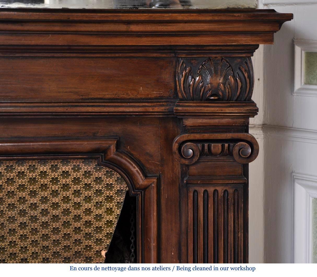 Neo-Renaissance Style Carved Walnut Fireplace, Period 19th Century 3