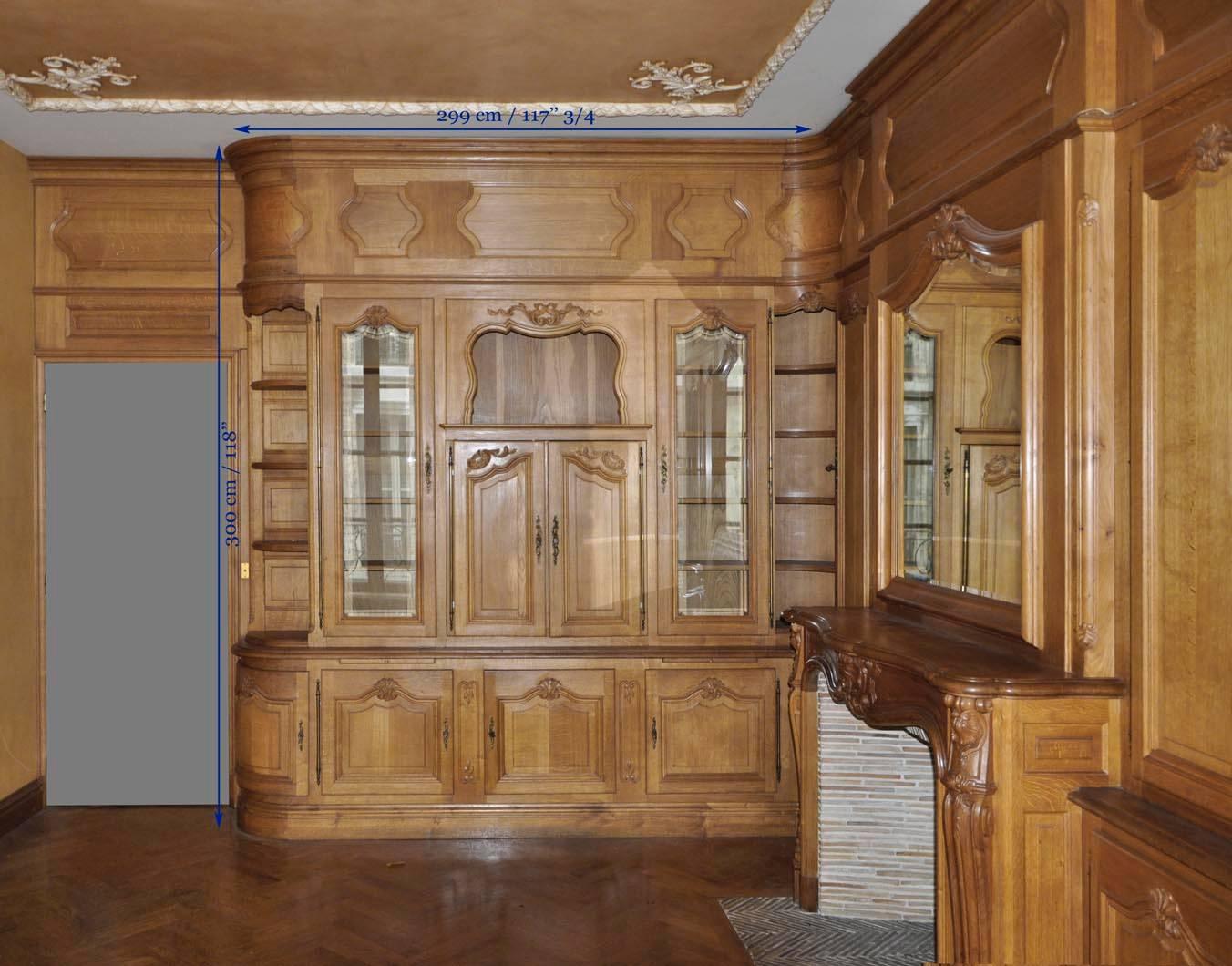 Louis XV Style Paneled Room with Fireplace in Oakwood, circa 1980 For Sale 1