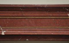 Antique Louis XVI Style Fireplace in Griotte Red Marble with Bronze Ornaments