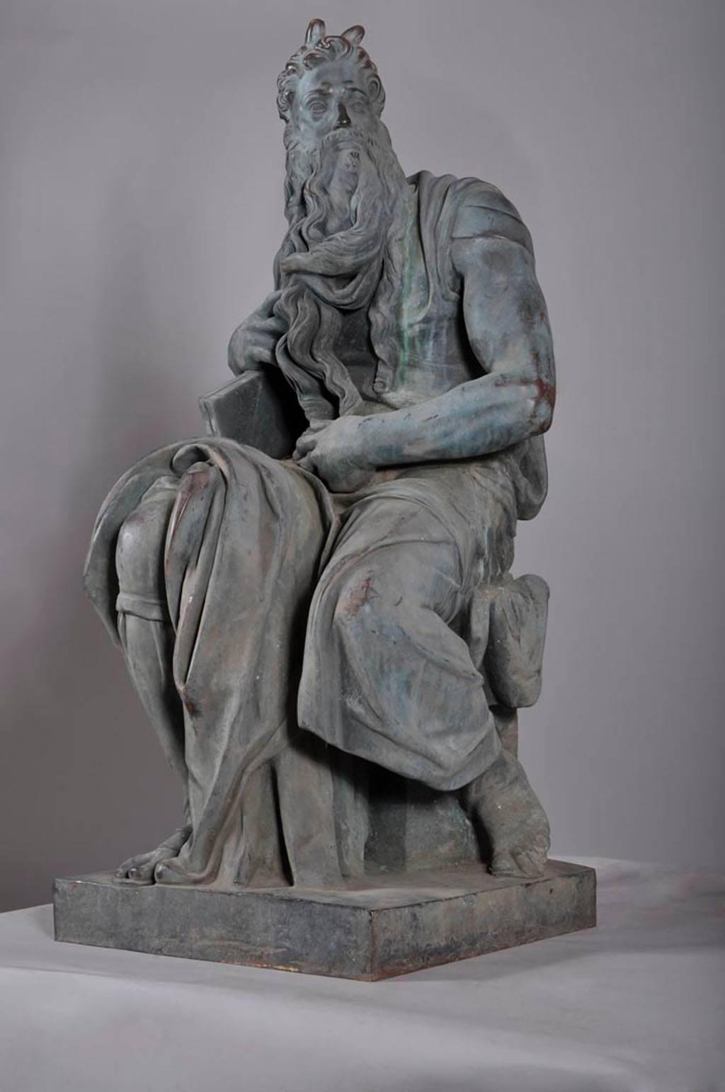 Renaissance Statue of Moses, After Michelangelo (1475-1564), Made Out of Bronze