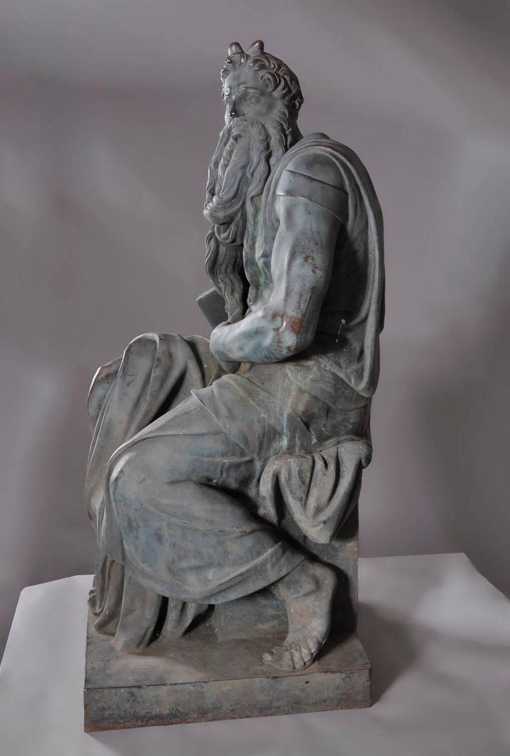 Statue of Moses, After Michelangelo (1475-1564), Made Out of Bronze 2