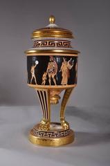 Pair of Cassolettes in Greek Revival Style, Dresden Porcelain