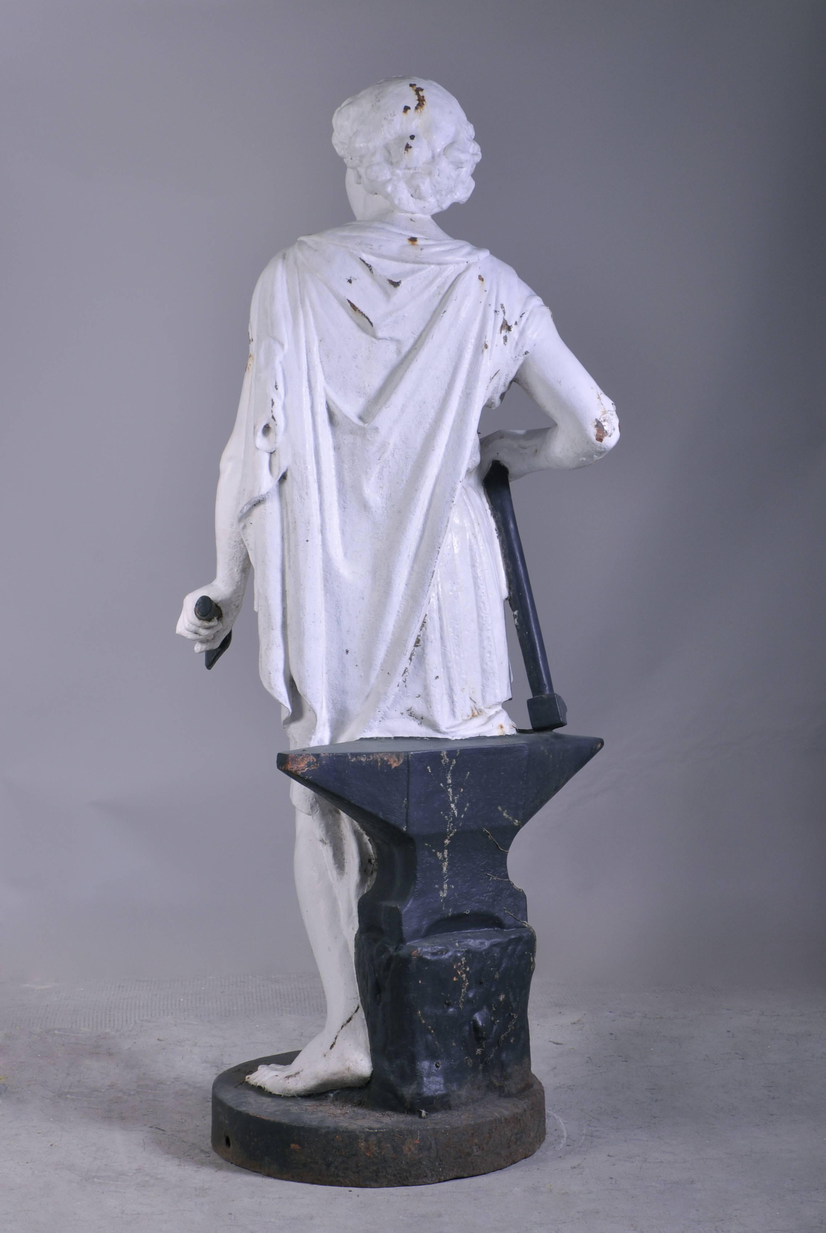 Young Blacksmith, Cast Iron Statue After Mathurin Moreau, 19th Century For Sale 2