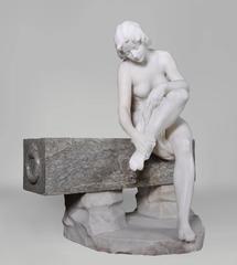 Riccardo Aurili, "Flower Basin with a Nude Drying Her Foot"