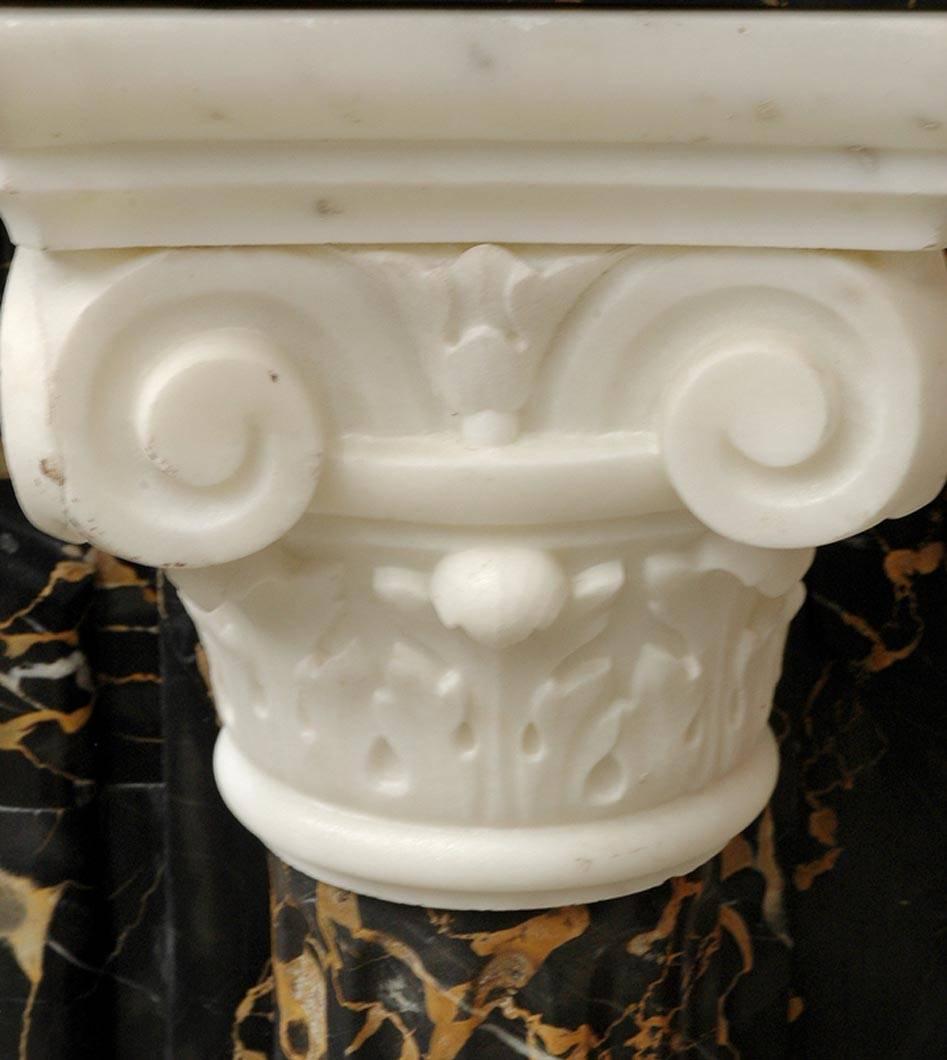19th Century Exceptional Napoleon III Period Fireplace, Portor and Statuary Marble For Sale