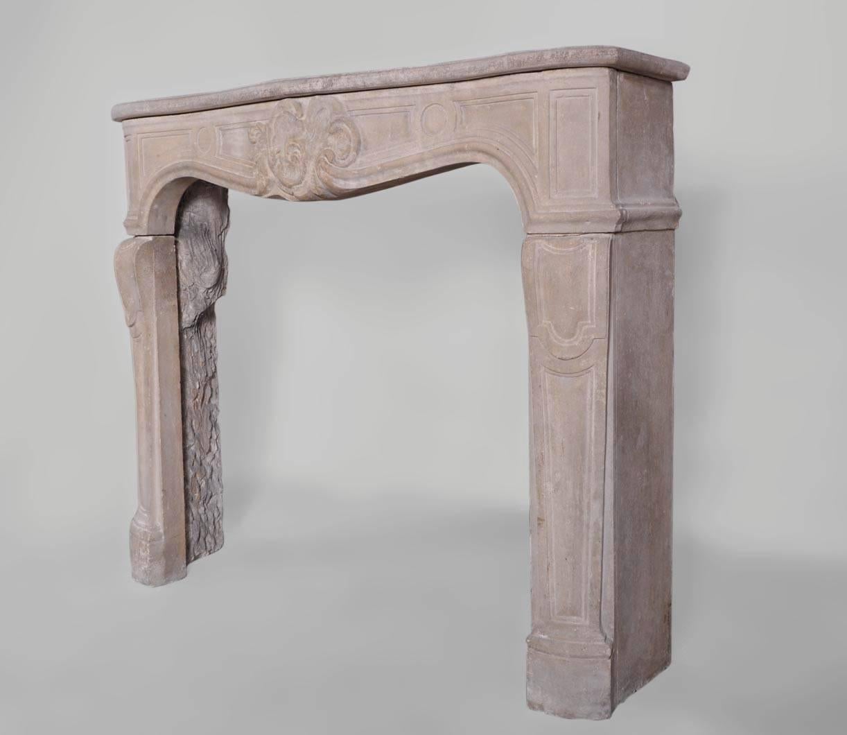 Louis XV Style Fireplace Carved in Euville Stone, 19th Century 1