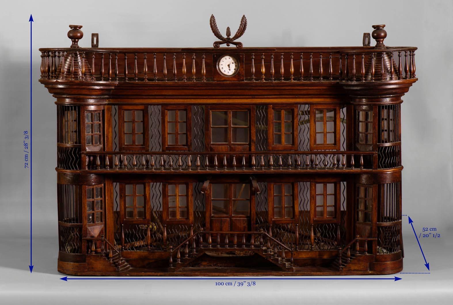 Rare Bird Cage in the Shape of a Miniature Castle, Late 19th Century In Good Condition For Sale In Saint Ouen, FR