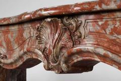 Louis XV Period Fireplace in Red from the Languedoc Marble, Period 18th Century