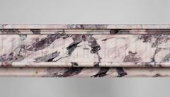 Louis XVI Style Fireplace with Flutings Decor in Violet Breccia Marble