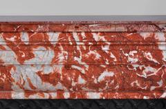 Antique Louis XIV Style Fireplace in Red from Languedoc Marble, 19th Century