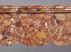 Pompadour Louis XV Style Fireplace in Breche D'alep Marble, 19th Century