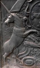 Unicorn Fireback with Louis-Michel Lepeletier De Saint-Fargeau Coat of Arms