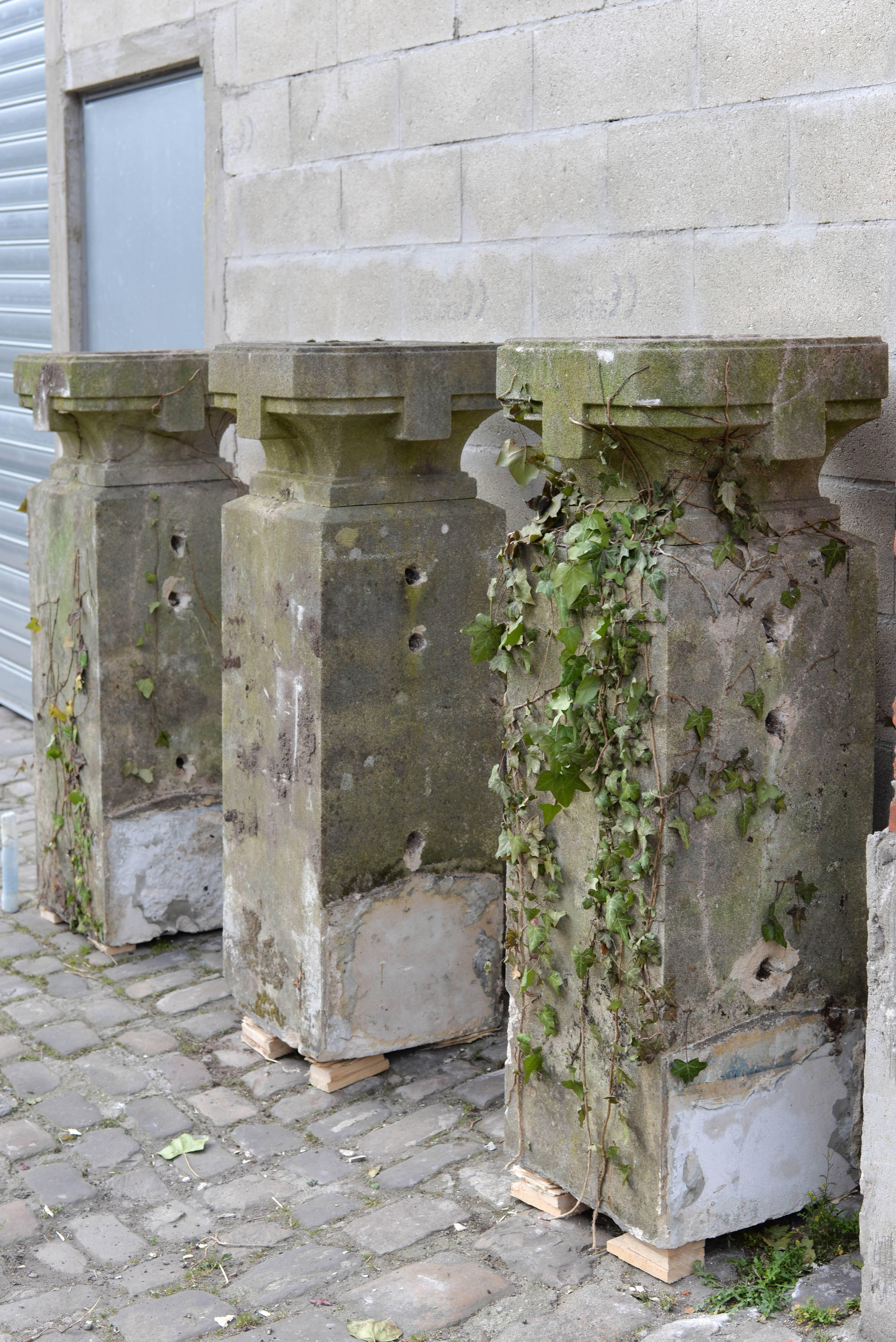 Mid-20th Century Set of 23 Planters in Euville Stone, circa 1930