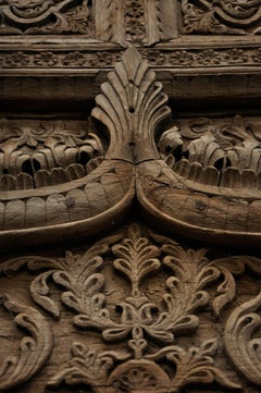 Indian Carved Wood Door and Window Frame, Period 19th Century