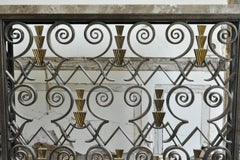 Three Rare Art Deco Radiator Covers in Wrought Iron, circa 1930
