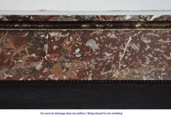 Antique Empire Fireplace with Columns and Its Complete Cast Iron Insert