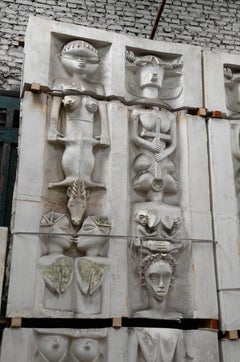 Ethnic Style Monumental Decorative Elements in Plaster, 20th Century