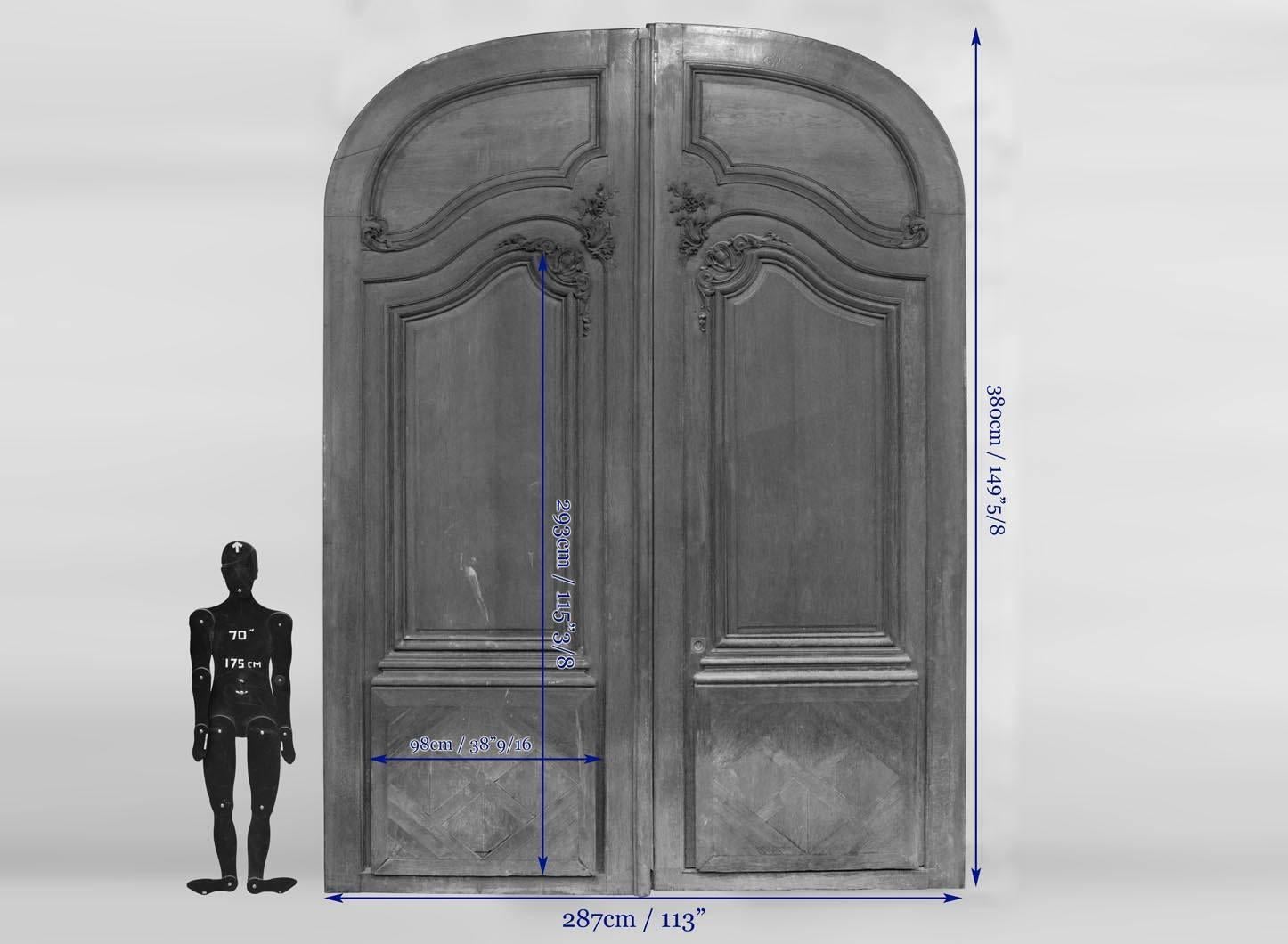 Double Door from an Haussmannian Building in Oakwood, Late 19th Century For Sale 4
