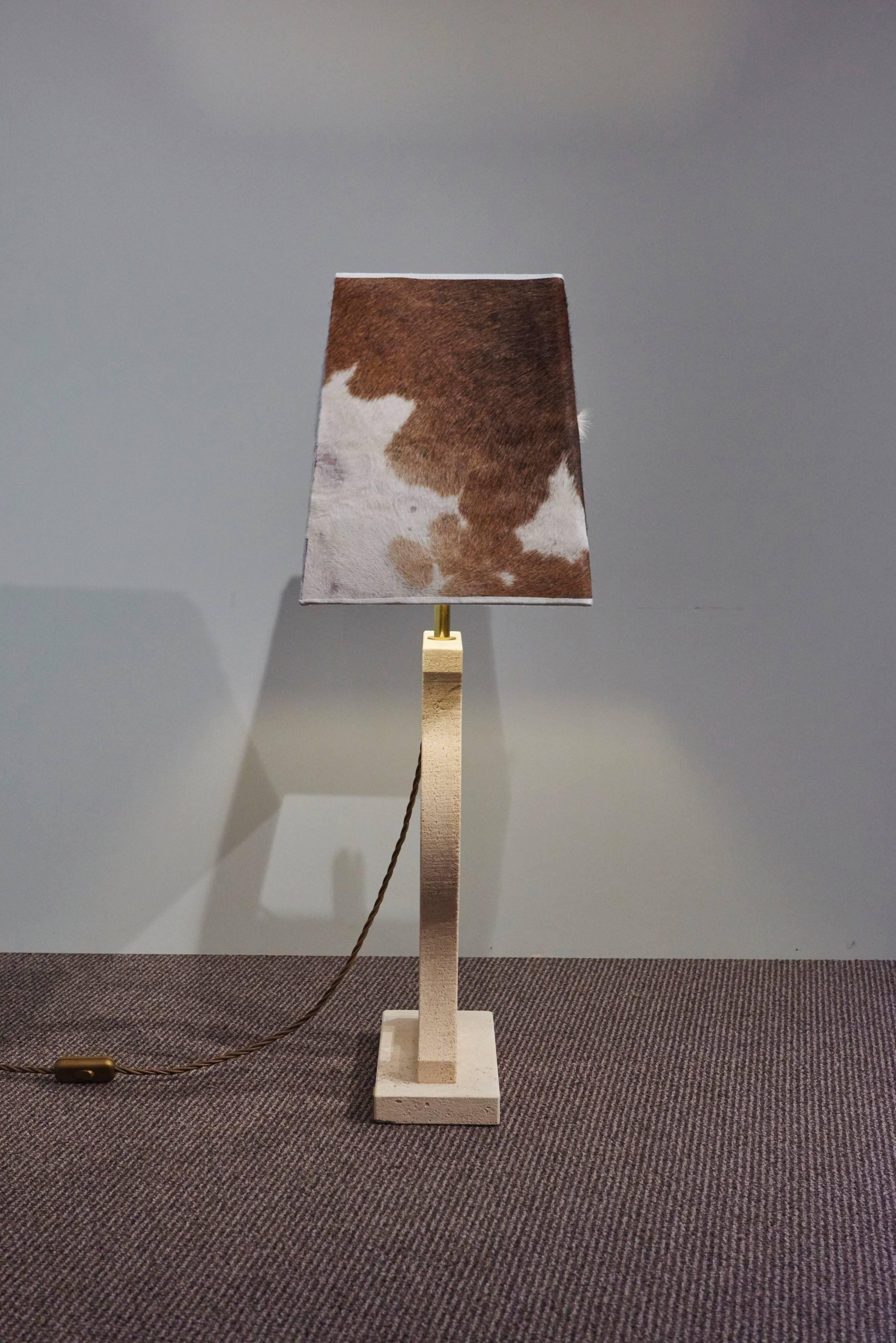 Modern Travertine Table Lamp For Sale