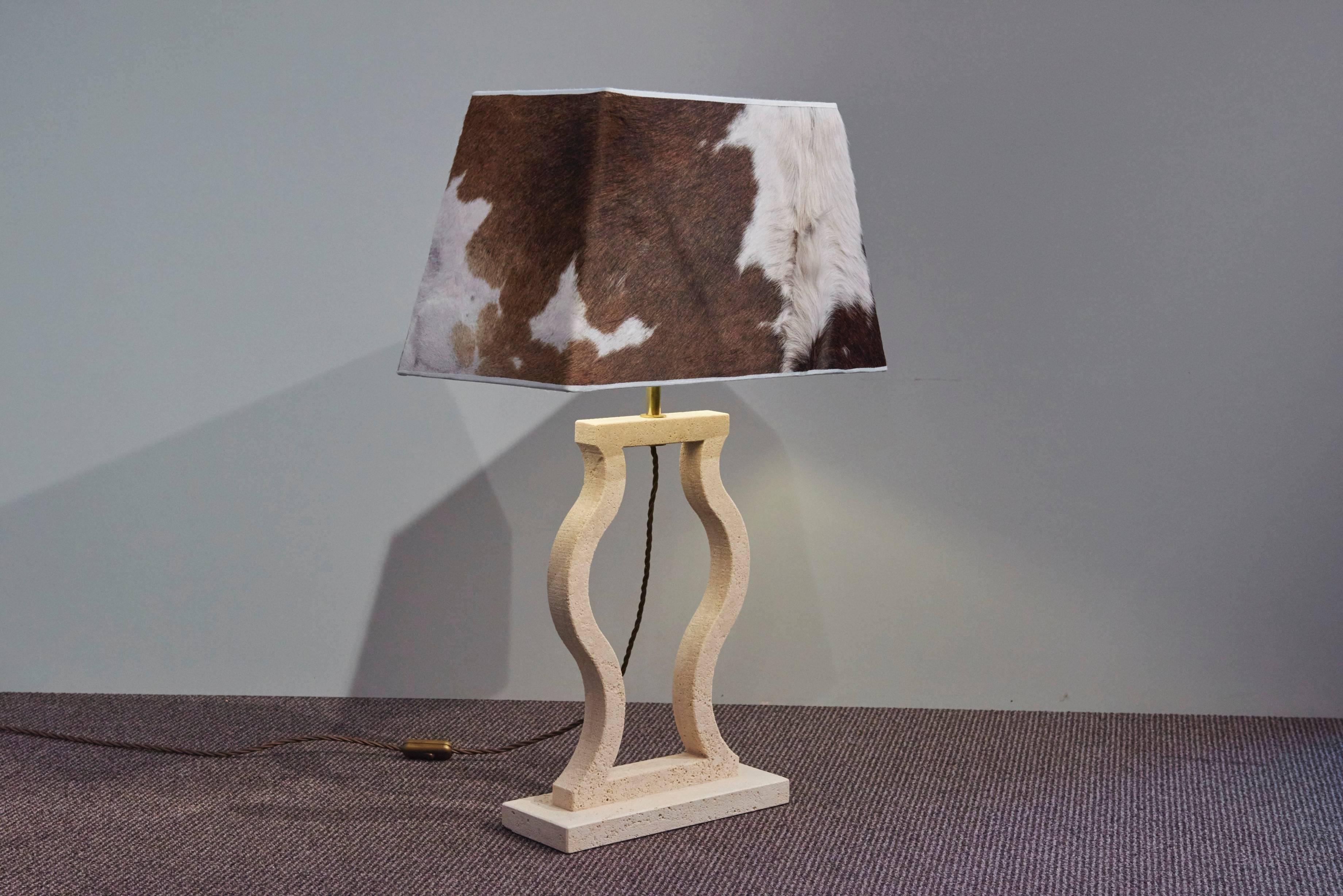 Contemporary Travertine Table Lamp For Sale