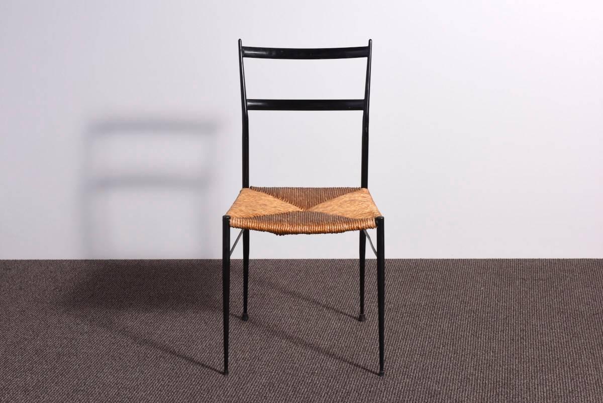 Mid-Century Modern Set of Six Chairs Superleggera by Gio Ponti