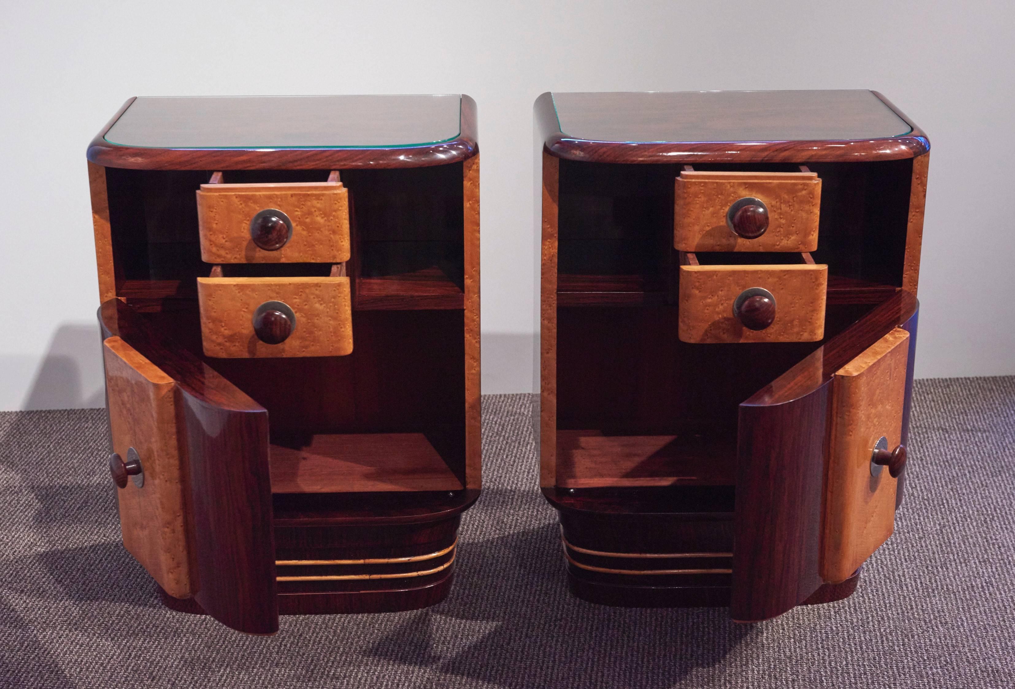 Maple Pair of art-deco night stands