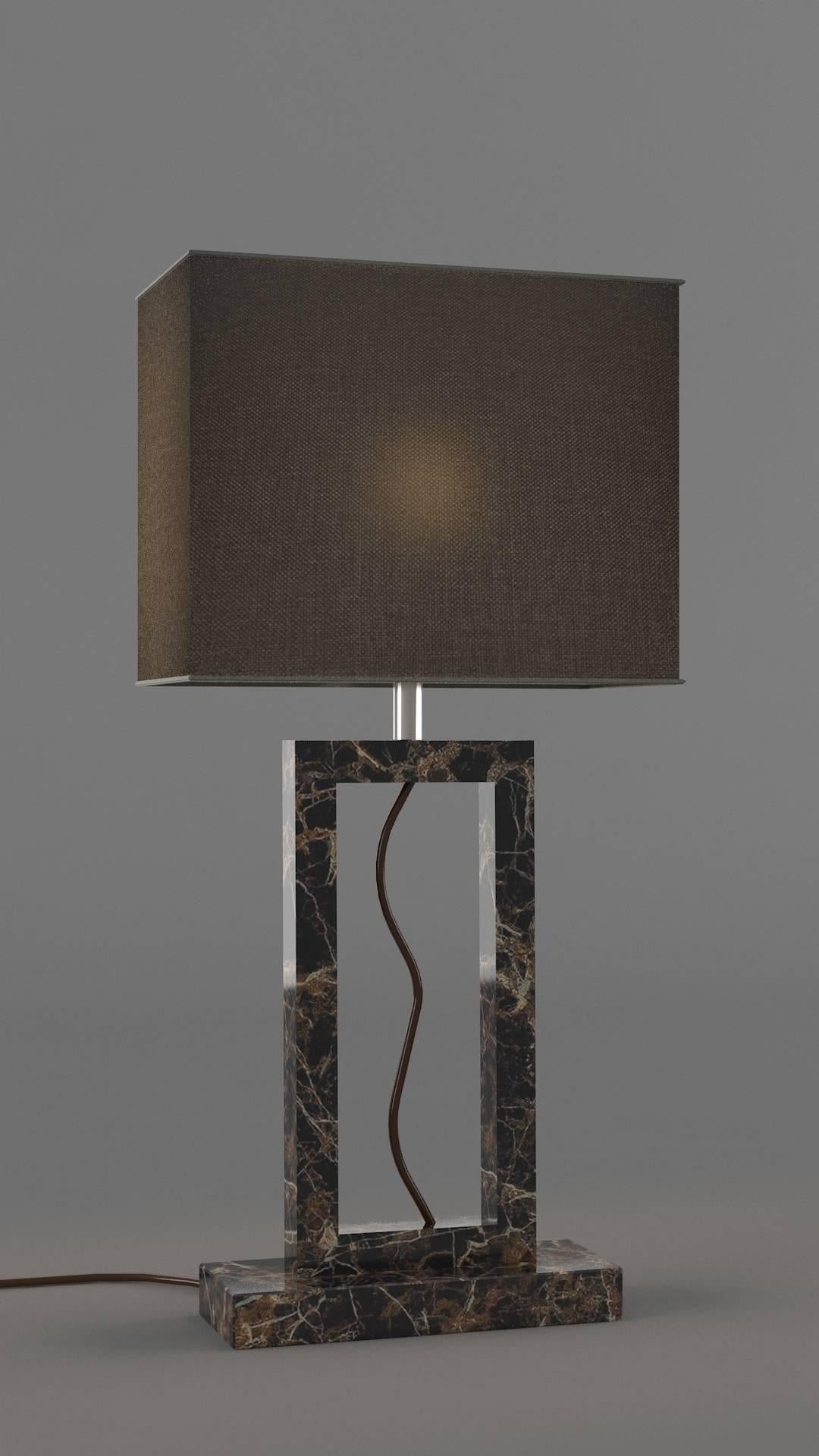 Modern Marble Based Table Lamp For Sale 3