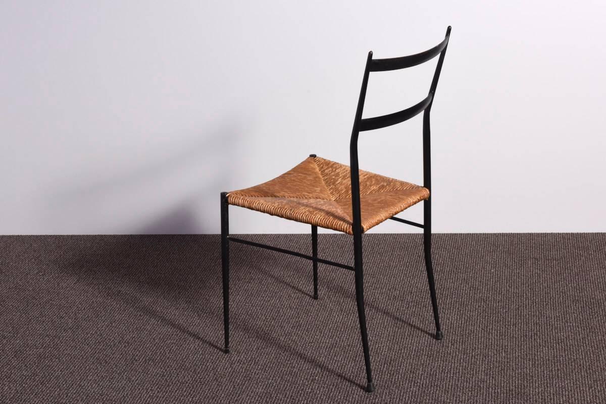 Metal Set of Six Chairs Superleggera by Gio Ponti