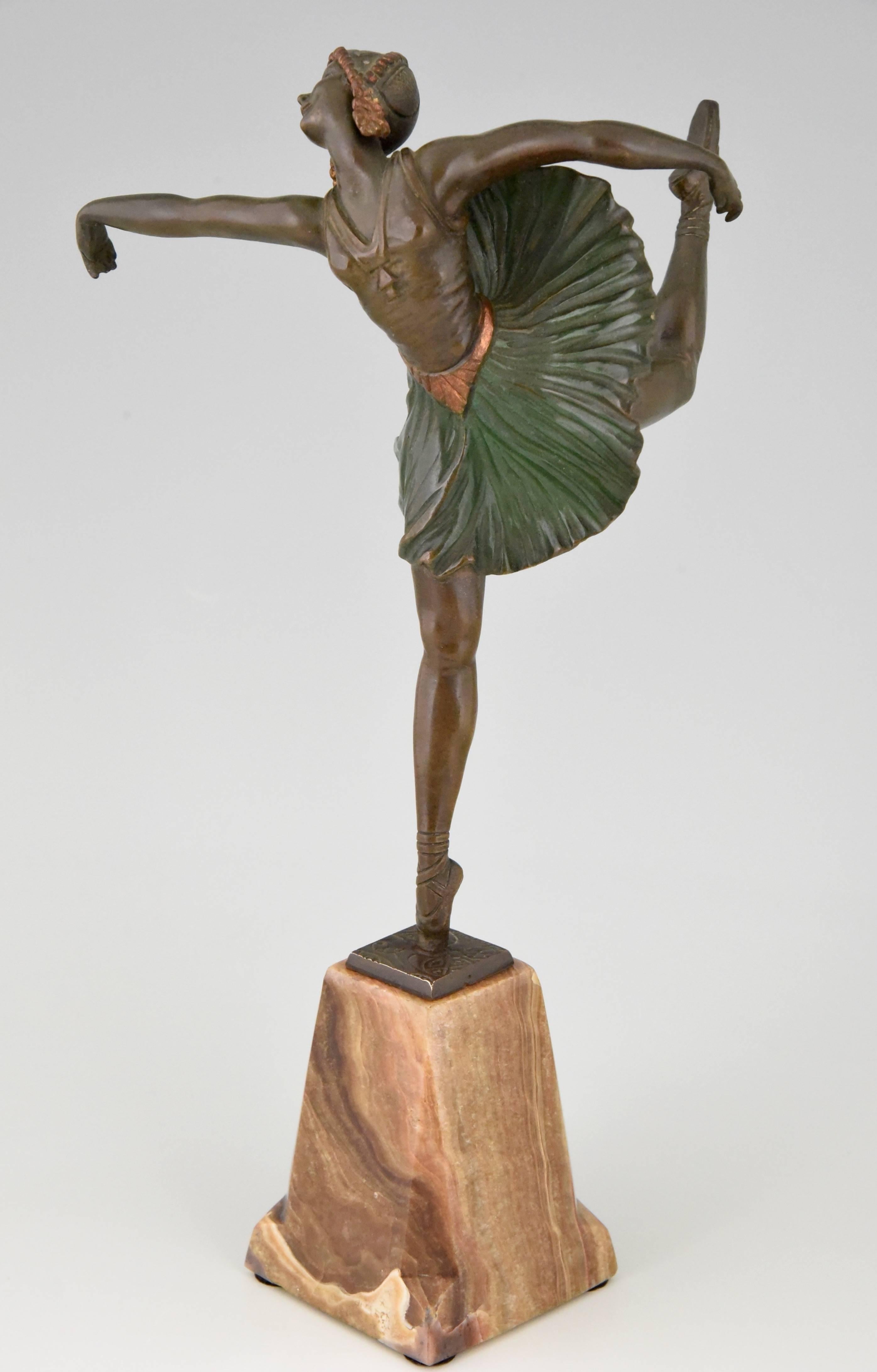 French Art Deco Bronze Sculpture Dancer Ballerina by Hippolyte Fournier, 1930 1