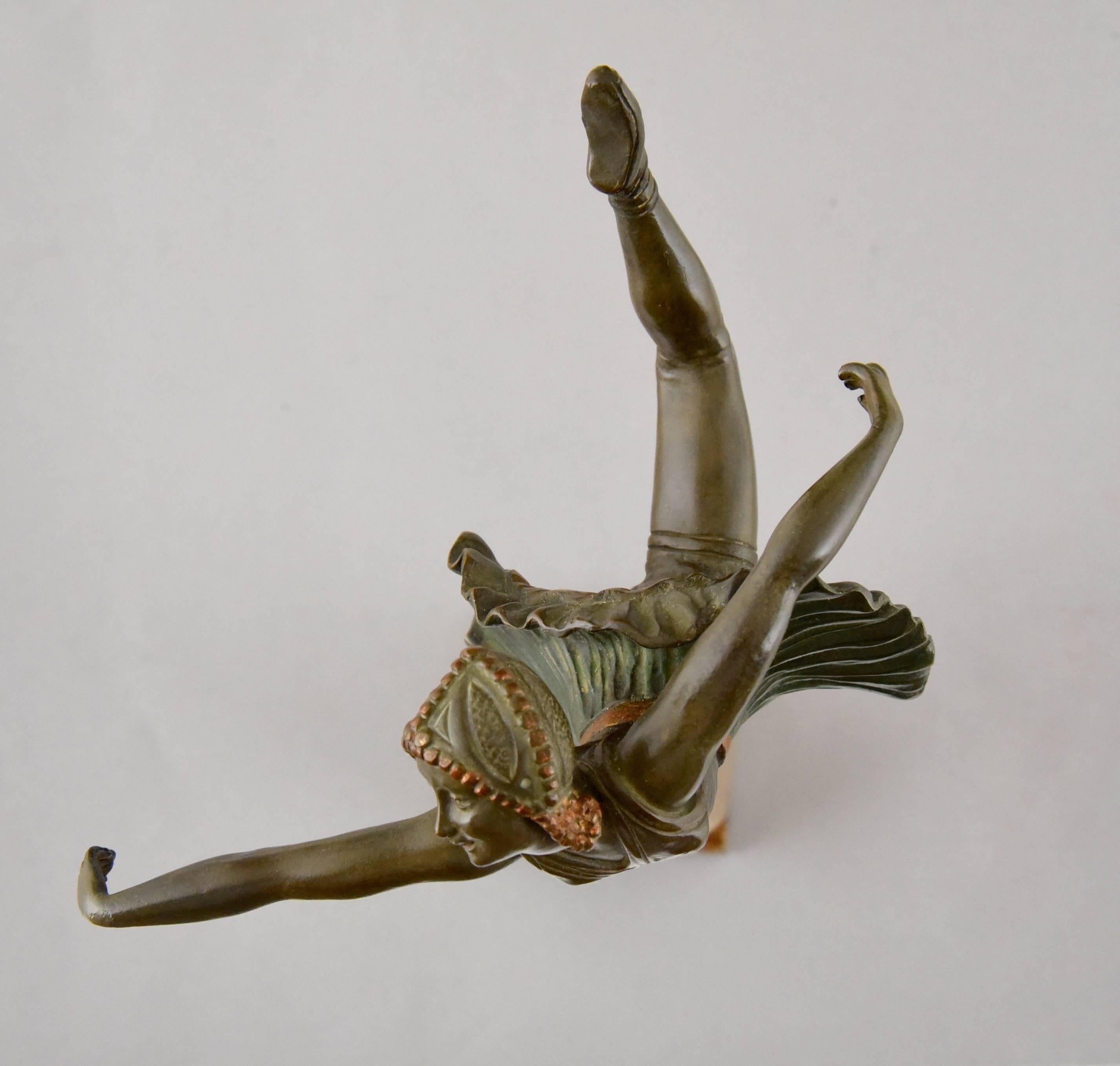 French Art Deco Bronze Sculpture Dancer Ballerina by Hippolyte Fournier, 1930 4