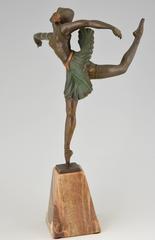 Sculpture française Art Déco en bronze : danseuse ballerine par Hippolyte Fournier:: 1930