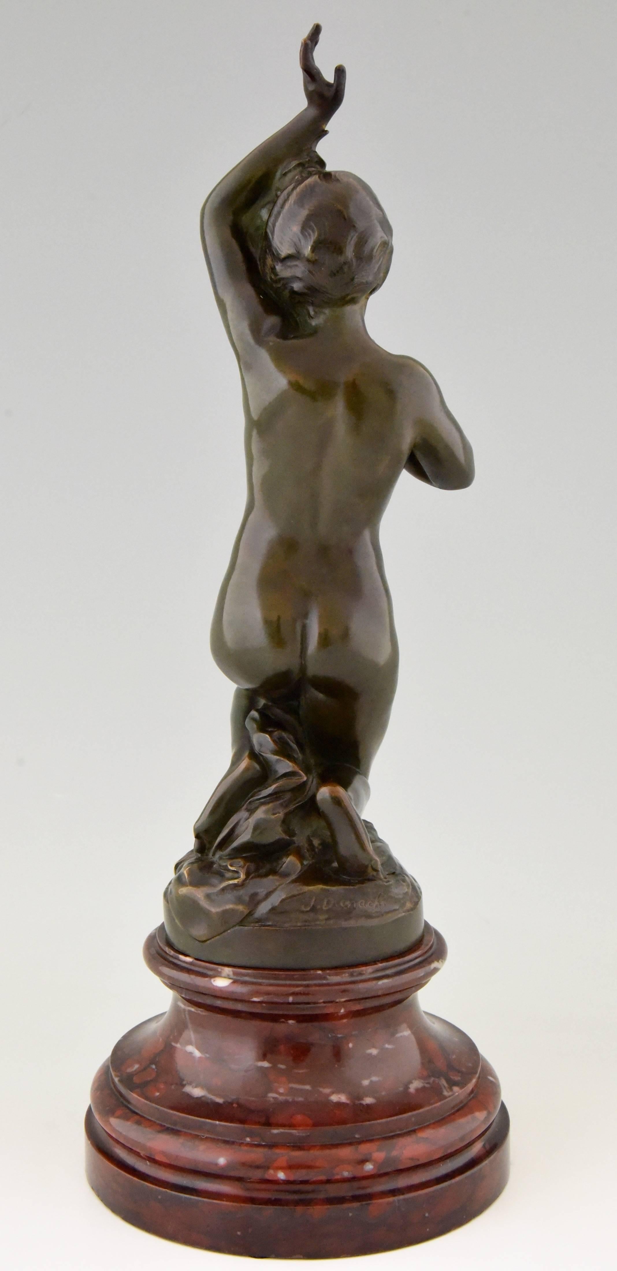 Art Nouveau Bronze sculpture of a Nude by J. Dunach, 1900 France 1