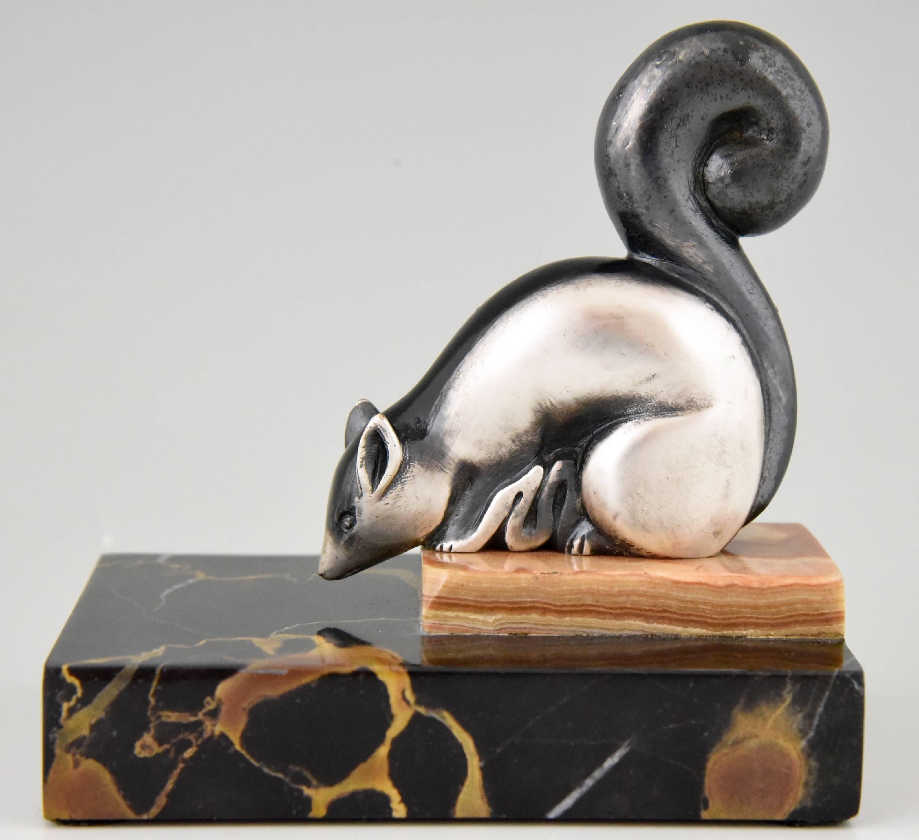 French Art Deco Bronze Squirrel Bookends by Rischmann, 1930 2