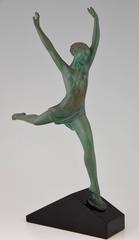 Französische Art-Déco-Skulptur Tänzerin Olympia von Fayral:: Pierre Le Faguays:: 1930