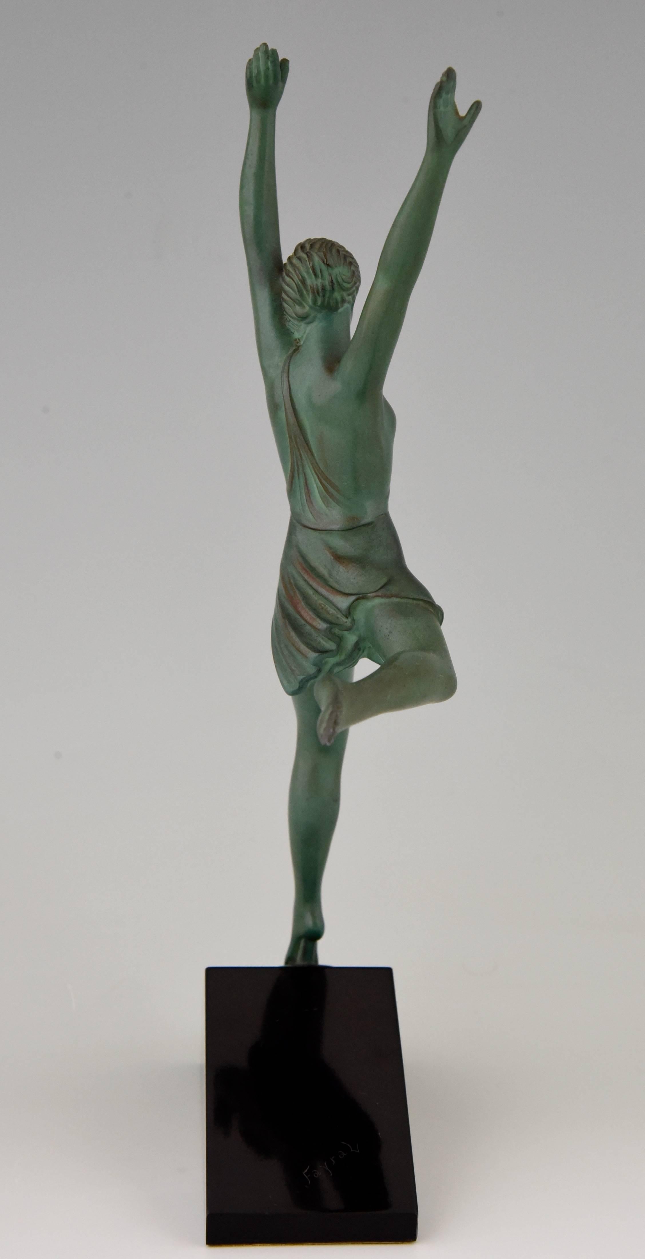 French Art Deco Sculpture Dancer Olympia by Fayral, Pierre Le Faguays, 1930 In Excellent Condition In Antwerp, BE