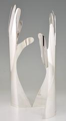 Le Mani, the Hands Silver Plated Sculpture by Gio Ponti, Sabatini for Christofle