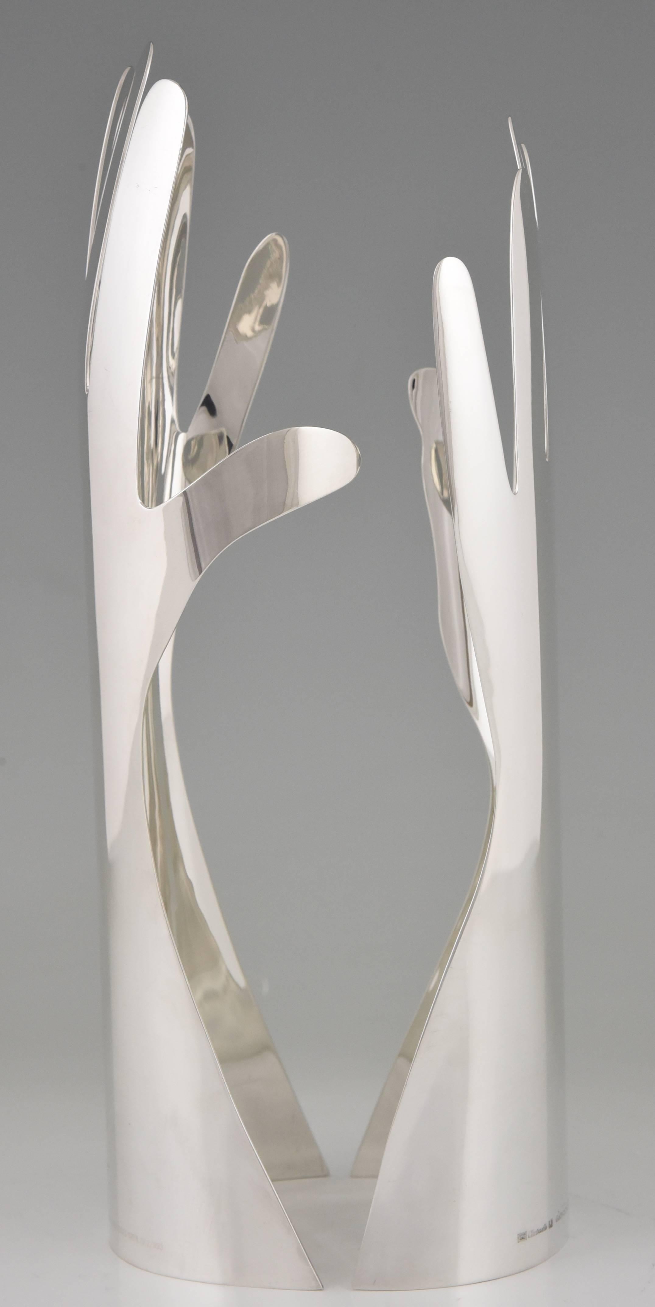 Mid-Century Modern Le Mani, the Hands Silver Plated Sculpture by Gio Ponti, Sabatini for Christofle