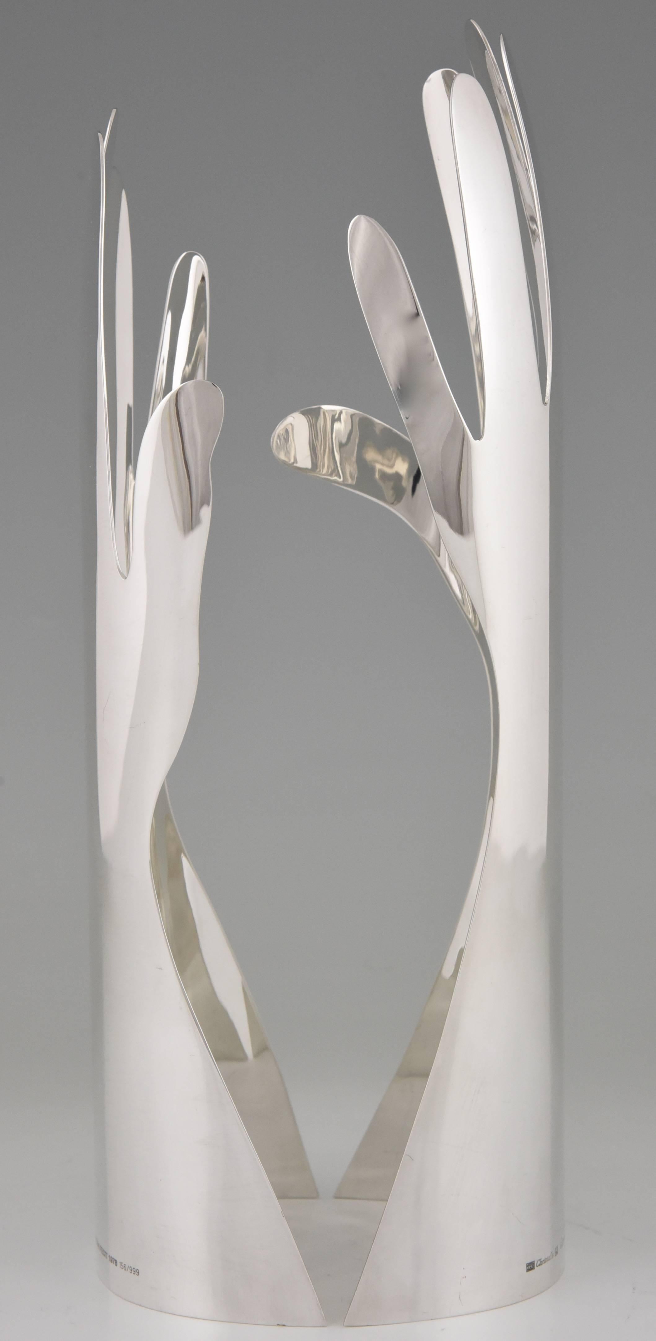 Italian Le Mani, the Hands Silver Plated Sculpture by Gio Ponti, Sabatini for Christofle