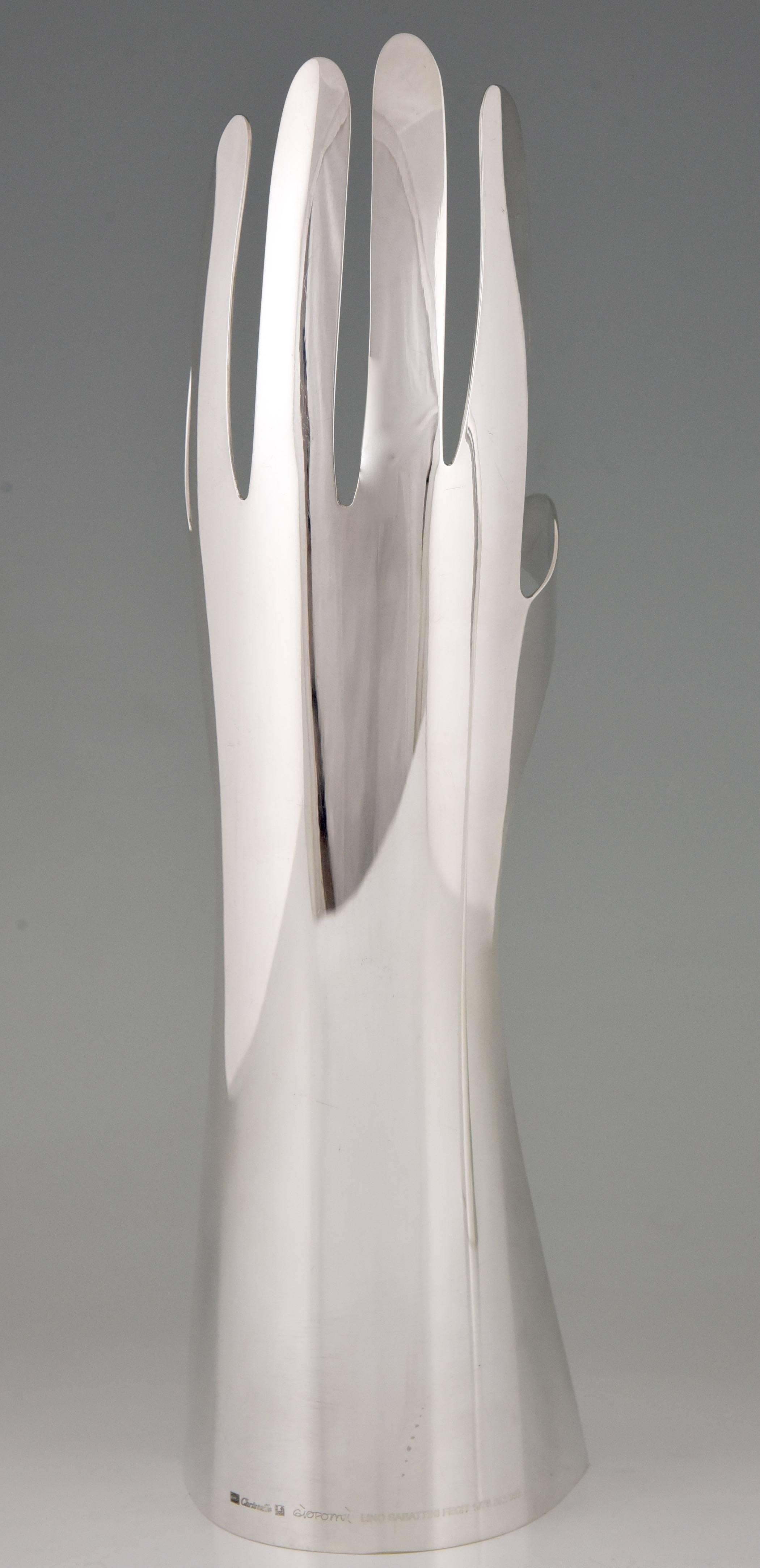 Contemporary Le Mani, the Hands Silver Plated Sculpture by Gio Ponti, Sabatini for Christofle