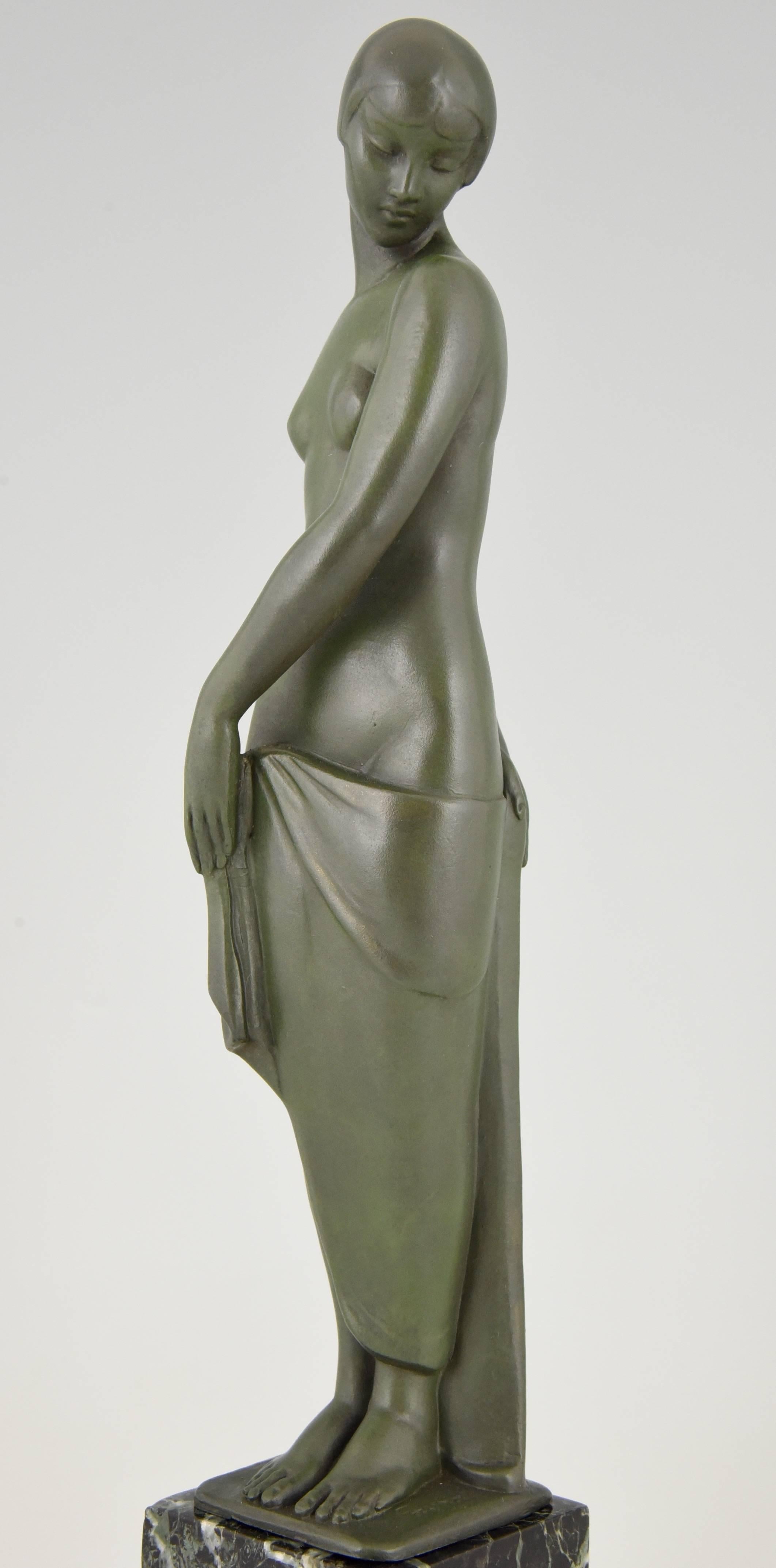 Art Deco Sculpture of a Standing Nude by Fayral, Pierre Le Faguays, 1930 france 1