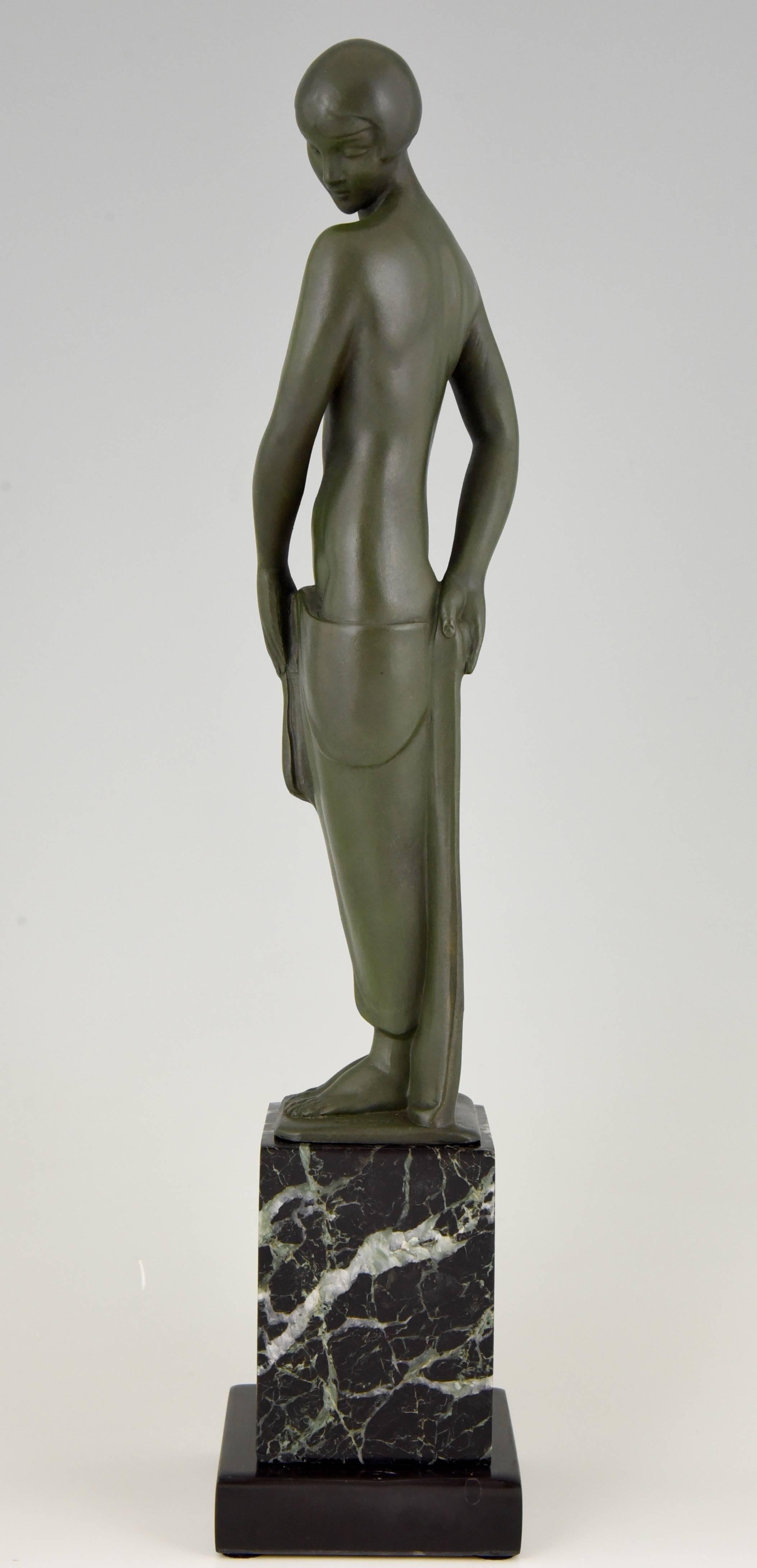 French Art Deco Sculpture of a Standing Nude by Fayral, Pierre Le Faguays, 1930 france